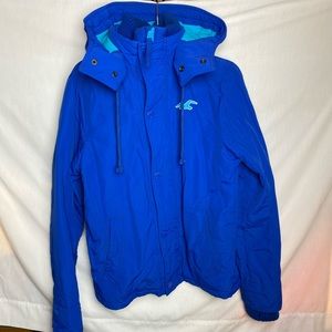 Hollister Men’s blue fleece winter coat size Small